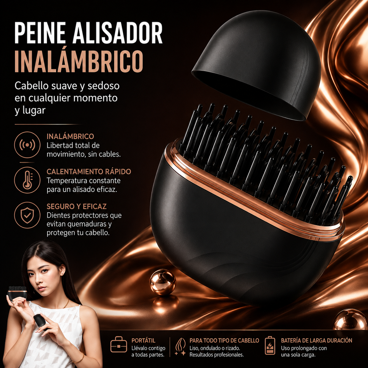 LissGo™ Cepillo Alisador Portátil